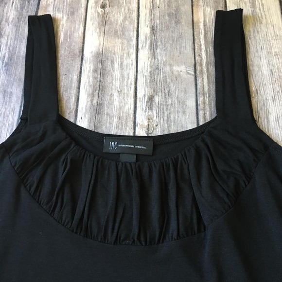 New INC International Concepts Tank Top Women L Black Sleeveless Rayon Shell - Picture 3 of 4